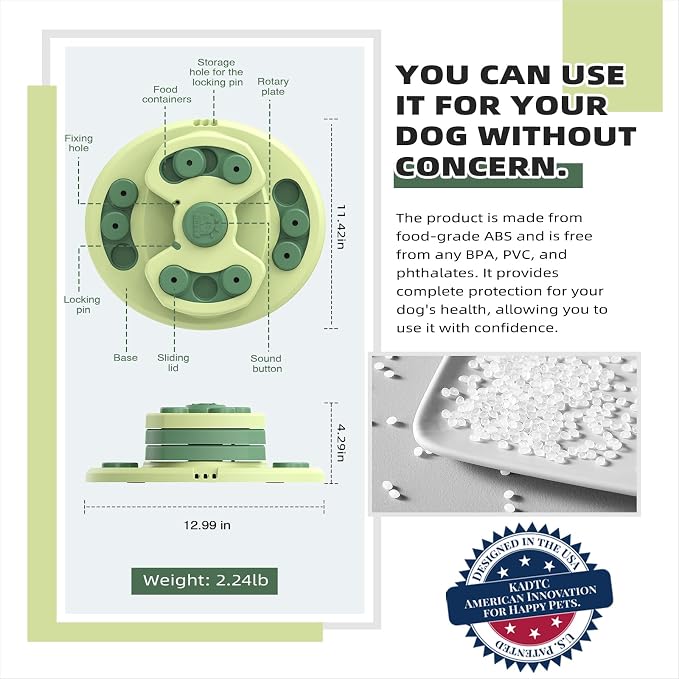 KADTC Dog Puzzle Toy, Large Size, 3 Levels of Step-by-Step Challenge, 3 Ways to Play Beginner to Advanced Slow Feeder & Mental Stimulation for Dogs Enrichment Toys