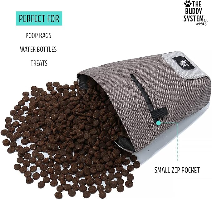 The Buddy System Buddy Bag - Waist Belt Bag with Magnetic Closure for Pet Training, Running and Walking - Container Pouch for Dog Walking