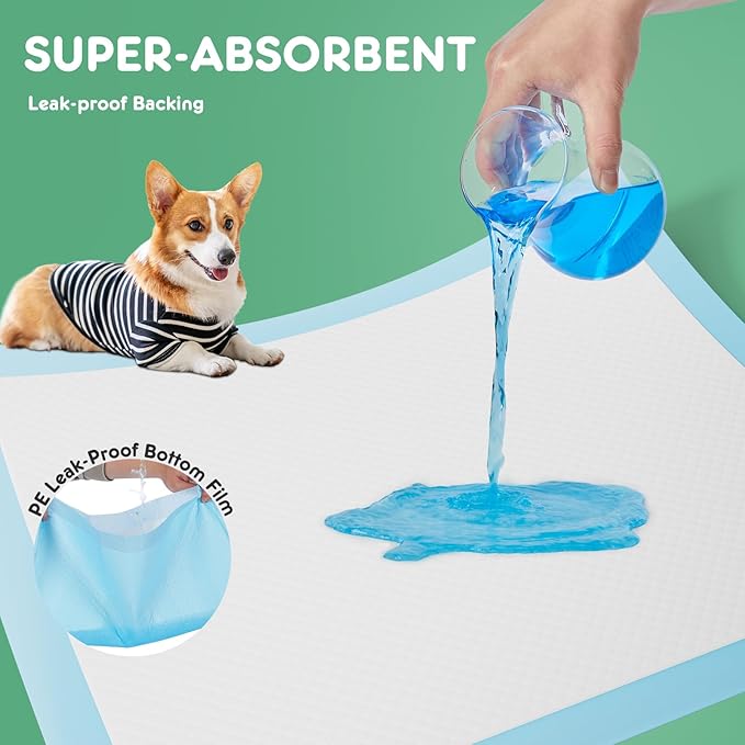 DUMOS 100 Count Puppy Pads for Dogs, 22" x 22" Potty Puppy Training Pad, 6-Layer Dog Cat Pee Pads, Super Absorbency Disposable Pet Leakproof Quick Drying Pad