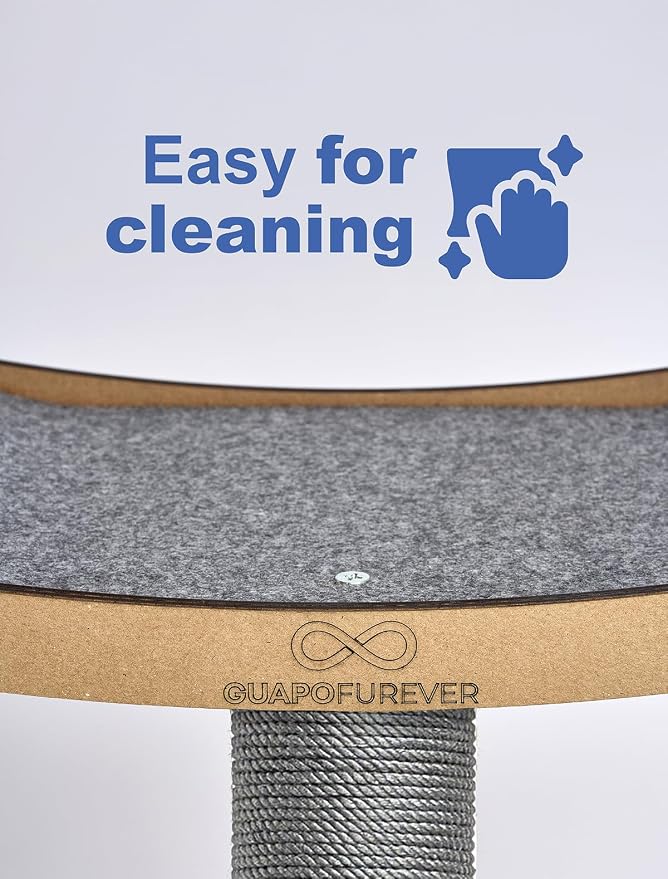 Heavy Duty Cat Window Perch with Scratching Post – Large Scratching Post with Perch, Strong Suction Cups, Eco, Multi-Level Cat Furniture for Indoor Cats (Grey)