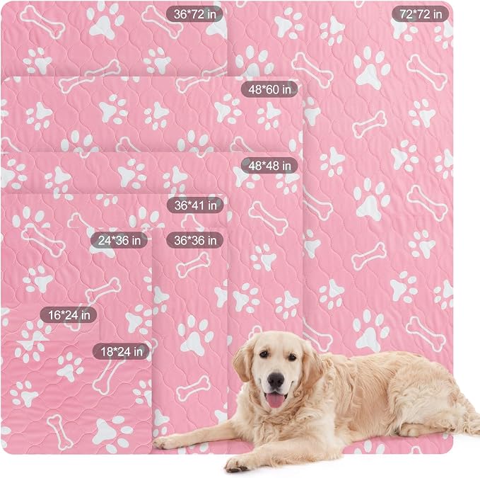 BEAUTYZOO 4 Pack Washable Pee Pads for Dogs, Reusable Puppy Pads for Potty Training, Waterproof Super Absorbent Whelping Pads Mats Non Slip Against Urine for Small Medium Dogs Cats, 18" x 24"