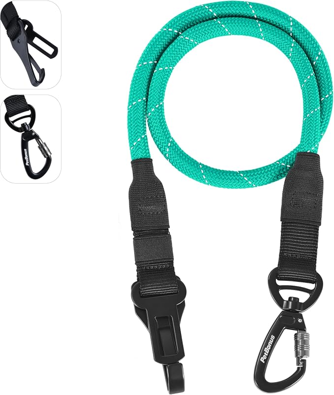 PetBonus Dog Seat Belt for Car and 2-Pack Silicone Collapsible Dog Bowls