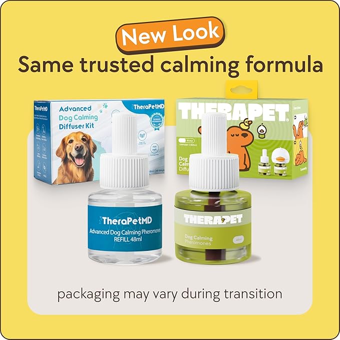 TherapetMD 3-Pack 180-Days Dog Calming Diffuser Kits - Dog Pheromone Diffuser for Stress, Destructive Behavior, Pee Accidents, Separation Anxiety, Aggression & Chewing - Each Include 180-Days Refills