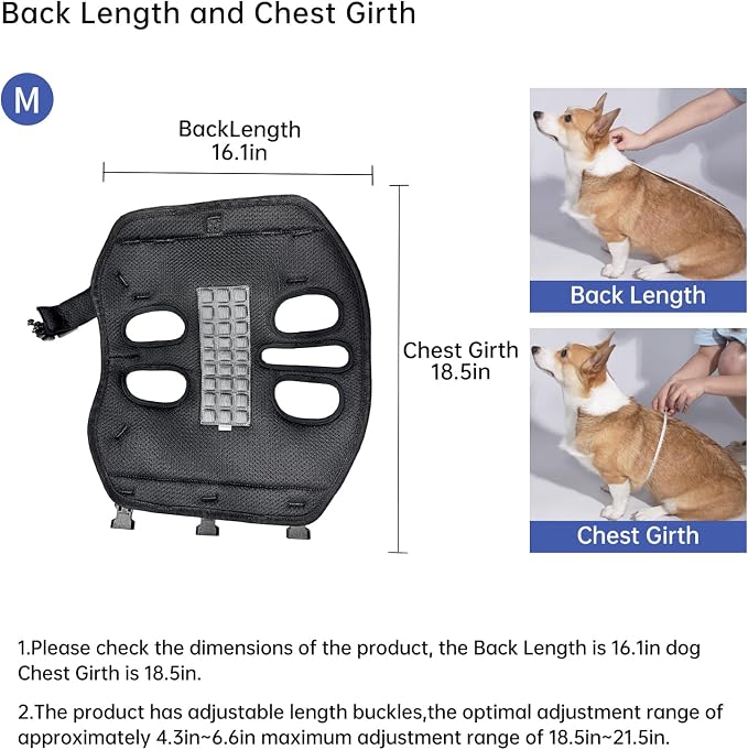 Wakytu Dog Lift Harness for Small Dogs,Dog Backpack Carrier,Adjustable Padded Breathable Straps for Dogs, Disabled, Joint Injuries, Arthritis,M(8.5-17.5LBS)