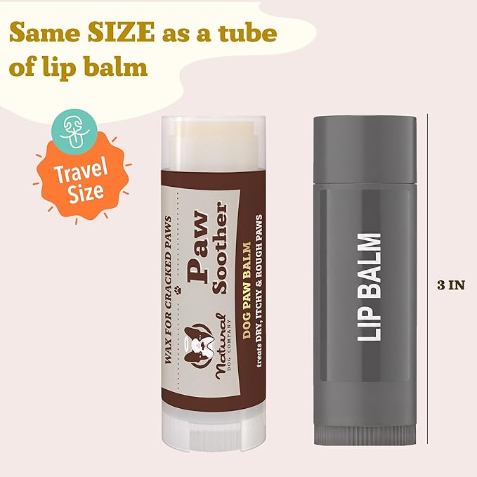 Natural Dog Company Paw Soother Dog Paw Balm – Moisturizes Dry Cracked Paws After Walks, Hot Pavement, Beach Sand, Hiking & Outdoor Play with Coconut Oil & Calendula, Daily Paw Care, 0.15 oz Stick