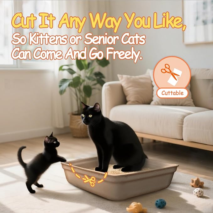 Disposable Litter Boxes for Cats Leak-Proof: 20-Pack Odor Control Sustainable Large Kitty Tray for Travel/Indoor Use