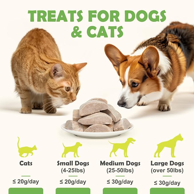 MON2SUN Freeze Dried Duck Breast Treats for Dogs & Cats - Whole Cut Chunks, Single Ingredient, High Protein, Grain Free Food Topper & Training Snacks, 9.2oz