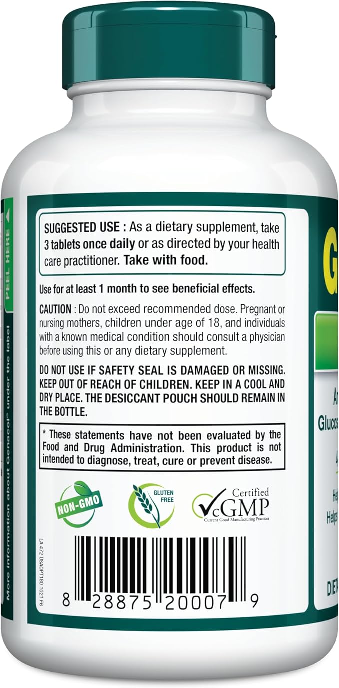 Genacol Optimum – Glucosamine, Chondroitin, MSM & Ultra-Hydrolyzed Collagen Joint Supplement, Complete Formula for Joints and Cartilage, 180 Tablets (60-Day Supply)