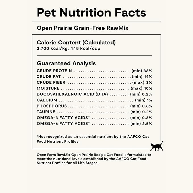 Open Farm, RawMix Dry Cat Food, Protein-Packed Kibble Coated in Bone Broth with Freeze Dried Raw Chunks, for Indoor & Outdoor Cats, Chicken & Turkey Grain-Free Recipe, 8lb Bag