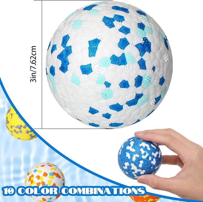 Lenwen 10 Pcs Dog Toy Balls Tennis Ball for Aggressive Chewers Interactive for Large Medium Small Puppy Boredom and Stimulating Bouncy Floating Rubber Toy(3 Inch,Bright Color)