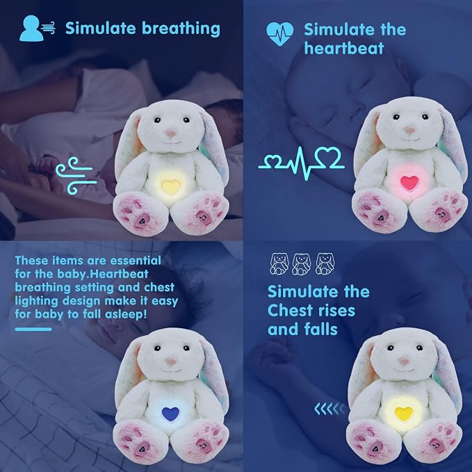 DEARBABY Baby Sleep Soother, Sound Machine,Noise Machine,Baby Shower Gifts Auto Off Timer,Soothe Rabbit Help Kids Go to Sleep Faster