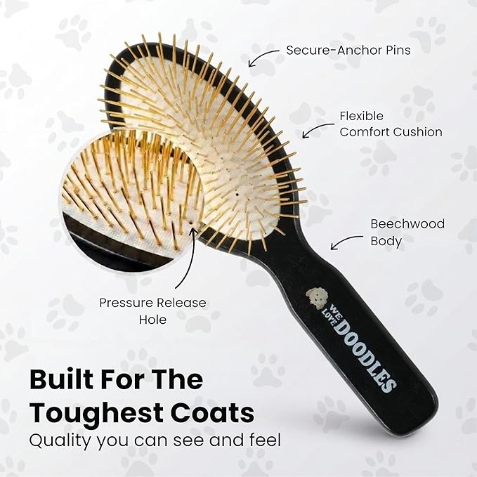 We Love Doodles Pin Brush for Dogs & Dog Grooming Scissors Kit