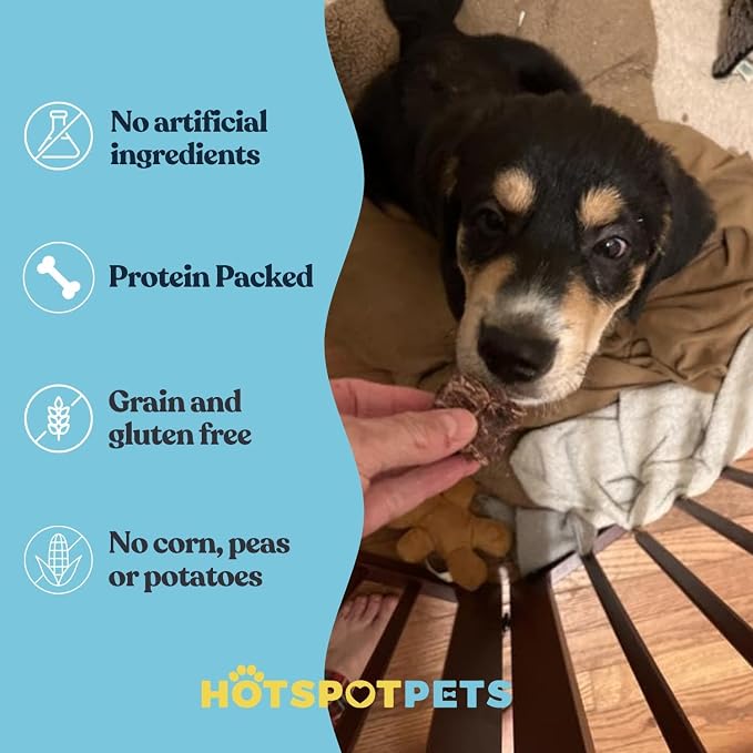 hotspot pets Dehydrated Beef Lung Dog Treats - 2lb Big Bag- All-Natural, One Ingredient - High Protein, Low Fat - Slow Roasted Oven Baked Dog Chews, A Healthy Rawhide Alternative for All Dogs