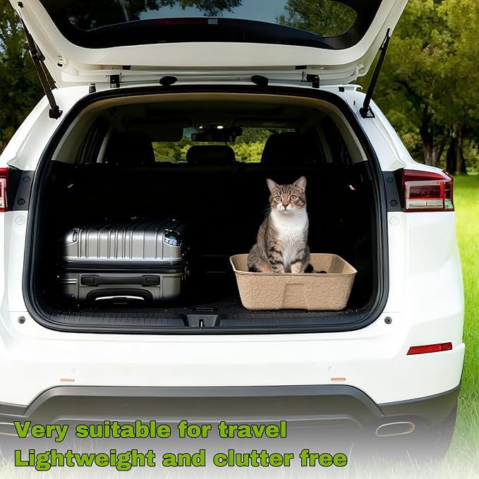6 Pack Large Disposable Litter Boxes for Cats,Travel Litter Box for Cats,Portable Litters Box for Temporary Housing,Odor Control Litters Boxes for Cat,Hamster,Guinea Pig,Rabbit