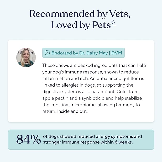 Pawfy Dog Allergy Chews for Large Breed with Itchy Skin & Paw Licking | Allergy & Immune Support for Dogs with Probiotics, Salmon Oil, Turmeric & Vitamin B12 | 30 Turkey Flavoured Chews