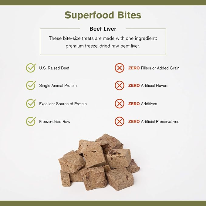 BADLANDS RANCH Superfood Complete Beef 24 oz., Super Gut Biotics, Freeze Dried raw Beef Liver Dog Treats 4 oz.