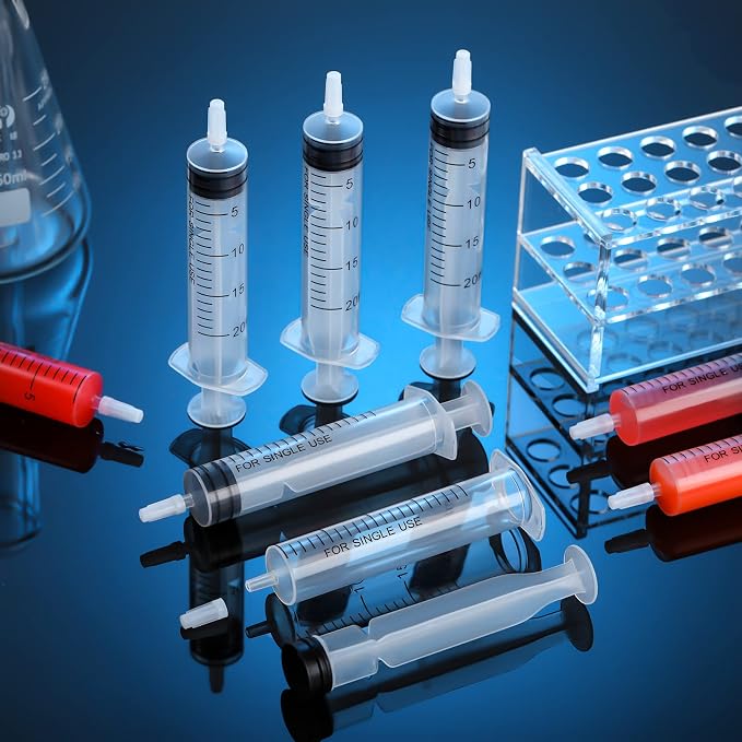 Zhengmy 100 Pack Bulk Plastic Syringe with Luer Slip Tip, Individually Sterile Sealed, Liquid Oral Syringe with Measure Scale No Needle for Pets Feeding(20 ml)
