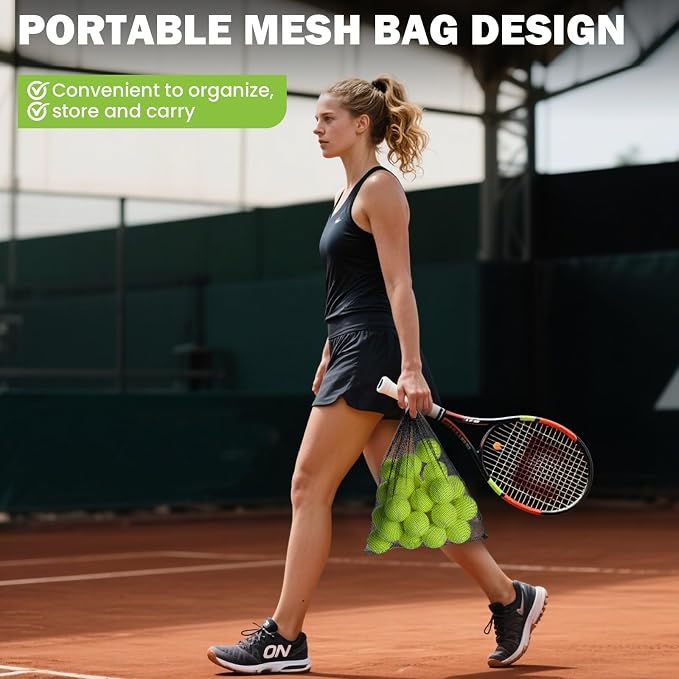 FURWEY Tennis Balls, 12/24/36/80 Pack Bulk Tennis Balls Pressureless Tennis Ball, Come with Mesh Bag for Easy Transport,Pet Dog Playing Balls, Good for Beginner Training Ball