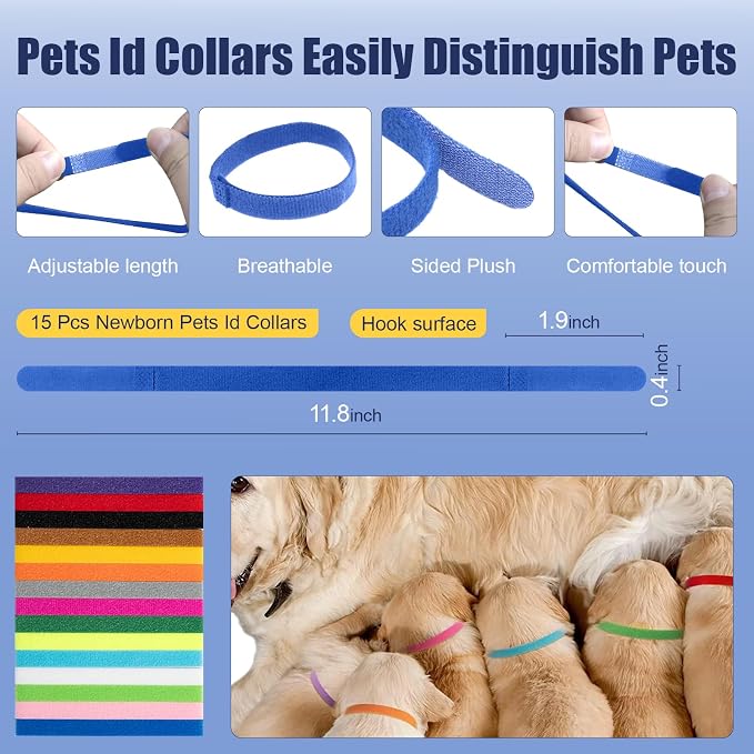 REDDOUDOU 65 Pcs Deluxe Whelping Kit, Delivery of Kitten and Puppy Whelping Kit with Feeding Nipple Stethoscope Aspirator Puppy ID Bands etc Complete Full Kit