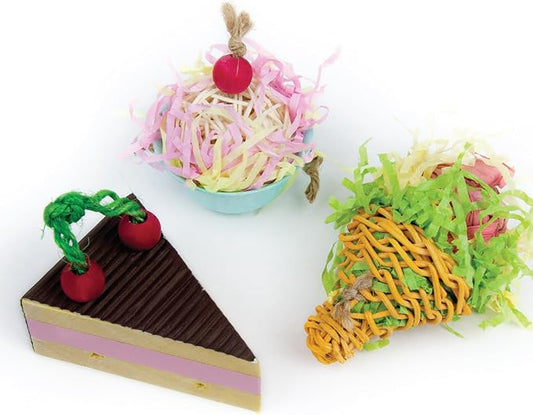 Prevue Pet Products Celebration! Small Animal Mineral Chew Toy Bundle - Cage Accessories & Enrichment Toys for Chewing, Dental Health, Boredom Relief, and Teeth Grinding, for Bunnies, Hamsters, & More