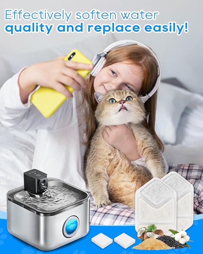 Replacement Filters for Cat Water Fountain Compatible with Speedeer Cat Water Fountain Filters Replacement Fit for 135oz/4L ZTI0506, 6+6 Pack