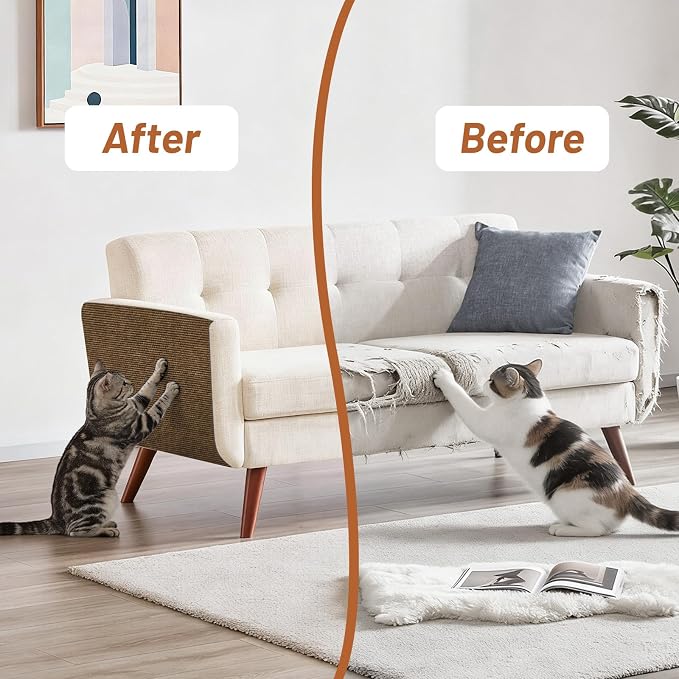 Couch Protector from Cat Claws 78.7" x 15.8" Trimmable DIY Self-Adhesive Cat Scratch Mat for Furniture Couch or Wall Protector, Covering Cat Scratching Post Indoor