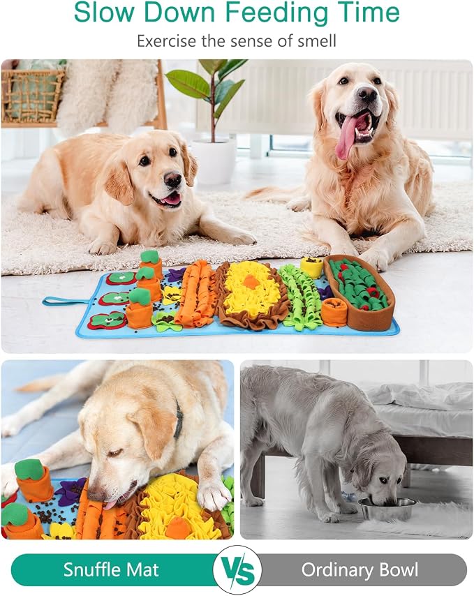 ORIA Snuffle Mat for Dogs, 32''x20'' Interactive Slow Feeder Mat for Boredom, Mental Stimulation, Stress Relief, Enrichment Toy & Treat Puzzle Mat for Small Medium Large Dogs Puppies