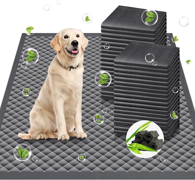 Upgraded Charcoal Puppy Pads, XXL 36’’x36’’ Pee Pads for Dogs, Super Absorbent Up to 12 Cups, Odor Control & Leak Proof Dog Training Pads for Surgery, Older,Puppy, 30 Counts
