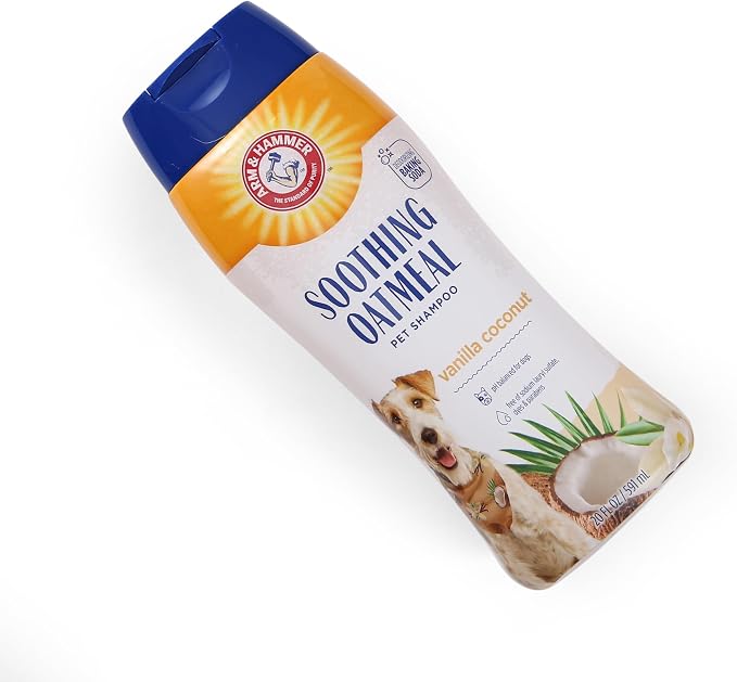 Arm & Hammer for Pets Soothing Oatmeal Dog Shampoo, Vanilla Coconut Scent, Baking Soda Odor Control, Moisturizing Shampoo for Dry Dog Skin, pH Balanced for Dogs, 20 Fl Oz - 6 Pack