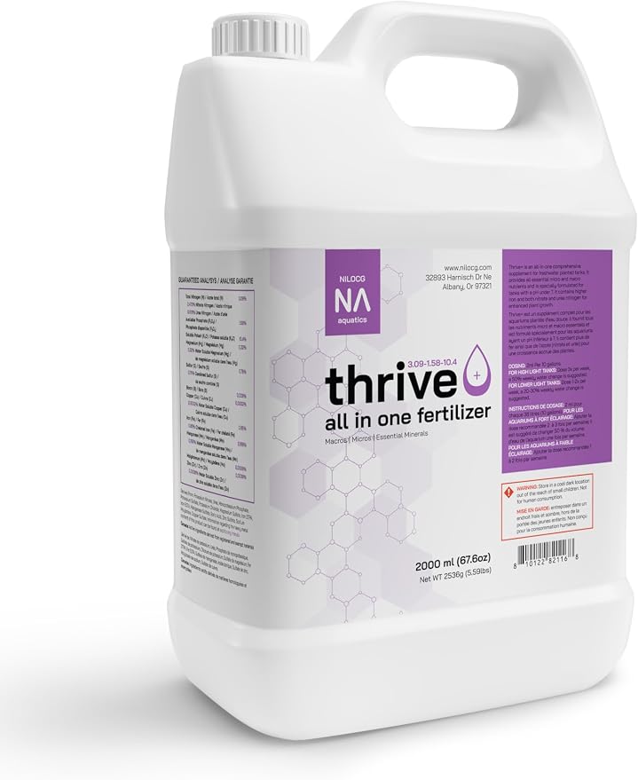Thrive+ All in One Liquid Aquarium Plant Fertilizer – Highly Concentrated Aquatic Plant Fertilizer Solution – Nutrient-Rich Aquarium Plant Food – Convenient Usage – Effective Results (2000ml)