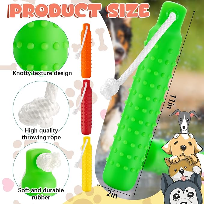 Blueweenly 4 Pcs Dog Bumper Toy for Water Retrieving Plastic Puppy Training Dummy Dog Float Toy Lightweight for Float on The Water Pool Outdoor Training Hunting Fetching (Red,Orange,Yellow,Green)