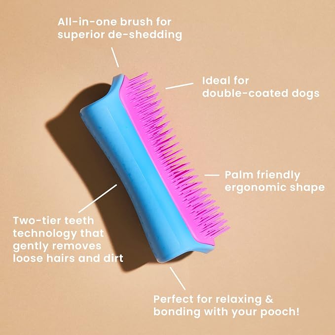 Pet Teezer by Tangle Teezer De-Shedding and Detangling Dog Brush Duo, for Wet or Dry Fur