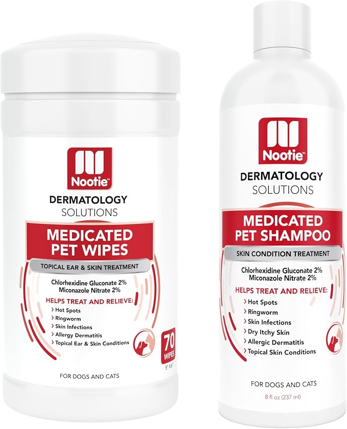 Nootie 70 Count Medicated Wipe and Shampoo Bundle
