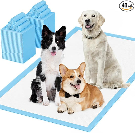 Puppy Pee Pads for Dogs 28"x44" 40 Count, Dog Pee Pads Extra Large, Leak-Proof & Super Absorbent, Thicken Disposable Potty Pads Puppy Training Pads for Cats Rabbits