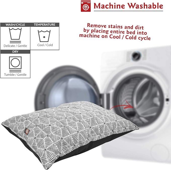 Majestic Pet Large Dog Bed - Washable Super Comfy Non-Slip Crate Bed - Dog Kennel Sleeping Mat - 46 x 35 Inch - Charlie Gray