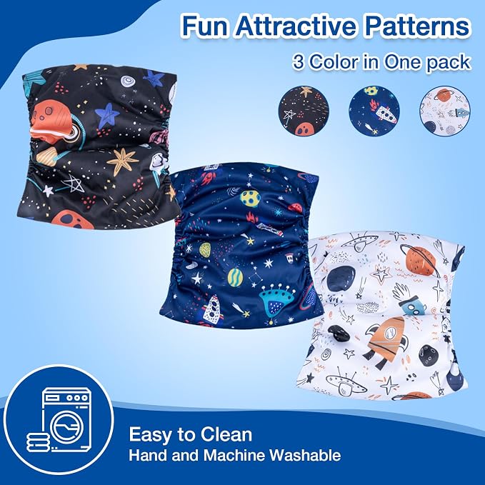 Pet Soft Dog Belly Band - 3 Packs Reusable Dog Diapers Male Doggy Diapers Wraps - Washable Dogs Belly Bands for Male Dogs (Starry Sky, XL)