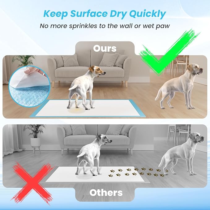 Puppy Pads Extra Large for Dogs 31"x47" 100 Count, Leak-Proof & Super Absorbent Dog Pee Pads, Thicken Disposable Potty Pads Puppy Training Pads for Cats Rabbits