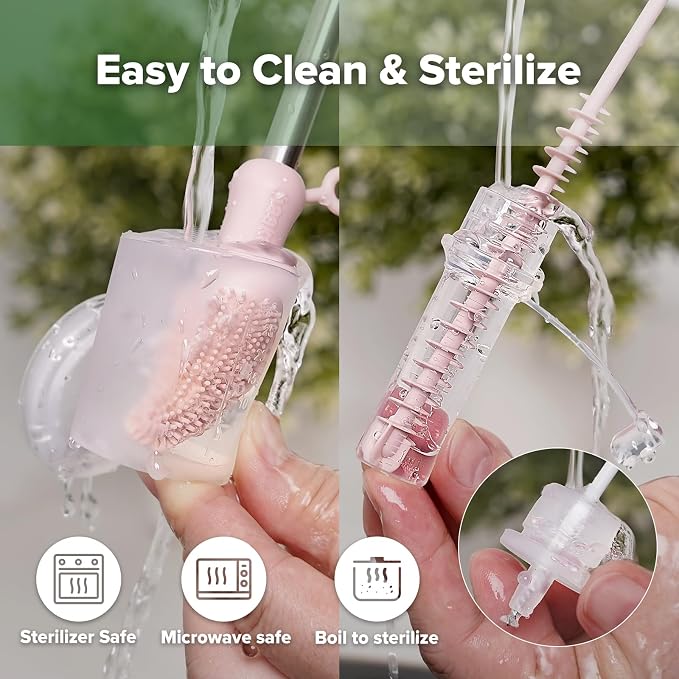 haakaa Silicone Colostrum Collector (0.2oz./6ml,6pcs) & Lidded Cup (0.75oz./25ml) Pack - Collect, Store & Feed Colostrum Ready-to-Use Pack, Reusable Colostrum Syringes Set for Liquid Gold