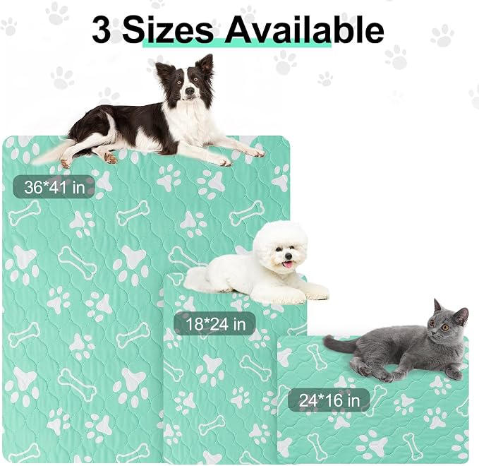 BEAUTYZOO 2 Pack Washable Pee Pads for Dogs, Reusable Puppy Pads for Potty Training, Waterproof Super Absorbent Whelping Pads Mats Non Slip Against Urine for Small Medium Dogs Cats, 36" x 41"