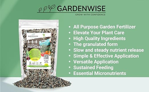 Gardenwise 6-6-6 All-Purpose Professional Plant Food Fertilizer; Ideal for Winter Care & Spring Feeding, Perfect Balanced NPK for Indoor and Outdoor Plants (4 QUARTS)