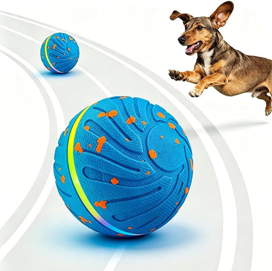 Smart Interactive Dog Toys, 3 Play Modes Smart Moving Bouncing Dogs Ball, E-TPU Moving Dog Toy Ball with RGB Lights, USB Rechargeable, Waterproof Dog Ball, Automatic Dog Toy for Medium & Large Dogs
