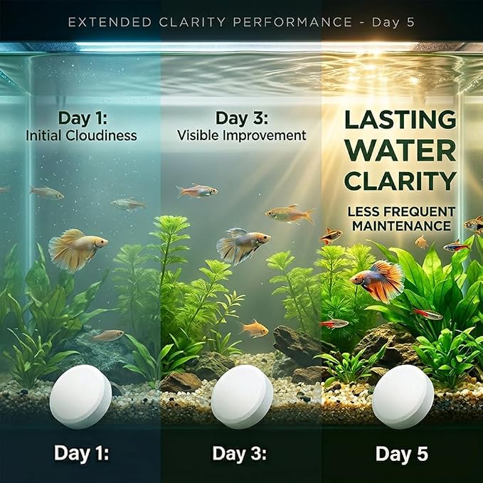Powerful Aquarium Water Purification Tablet, Water Purification Tablets for Fish Tank, Efficient Clear Turbidity & Improve Water Quality, New Year's Gift for Aquarium Enthusiasts (1pcs)