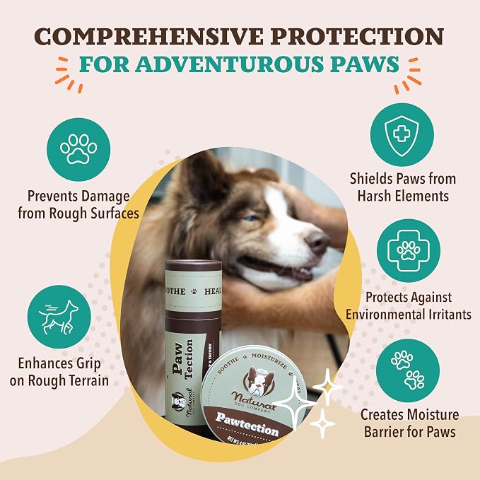 Natural Dog Company PawTection Dog Paw Wax, 1 oz Tin | Hot Pavement & Sand Protection, Waxy Barrier Balm, Non-Toxic & Lick Safe, For Summer Walks & Hiking