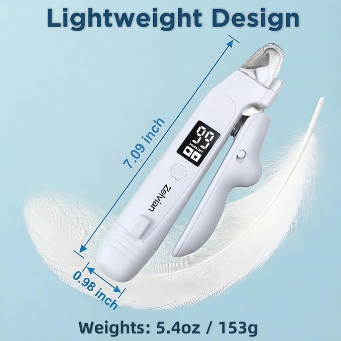 2-in-1 Dog & Cat Nail Clipper and Grinder with LED Light, Low-Noise Electric Pet Nail Trimmer, Safety Lock & Nail Catcher, USB-C Rechargeable, 3 Grinding Ports for Cats & Small to Medium Dogs
