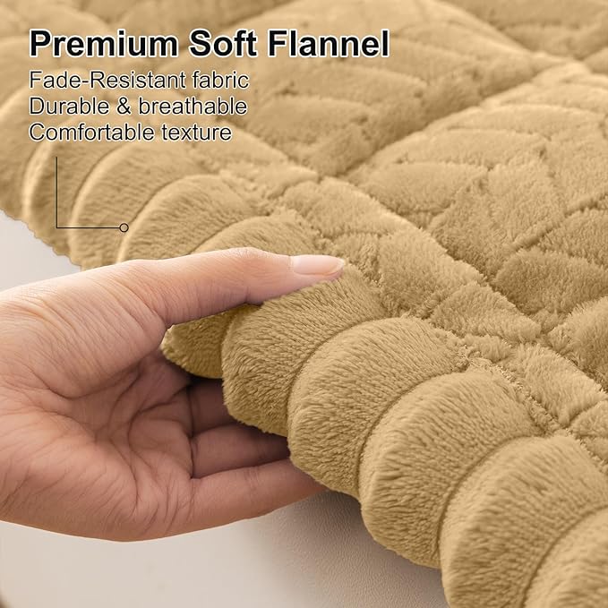 Smiry Couch Cover for Dogs, Non Slip Fuzzy Pet Sofa Covers Washable for 3 Cushion Couch, Soft Thick Furniture Protector for Cats Dogs, Against Fur, Dirt, Scratch Resistant (Camel, 27.6"x70.9")