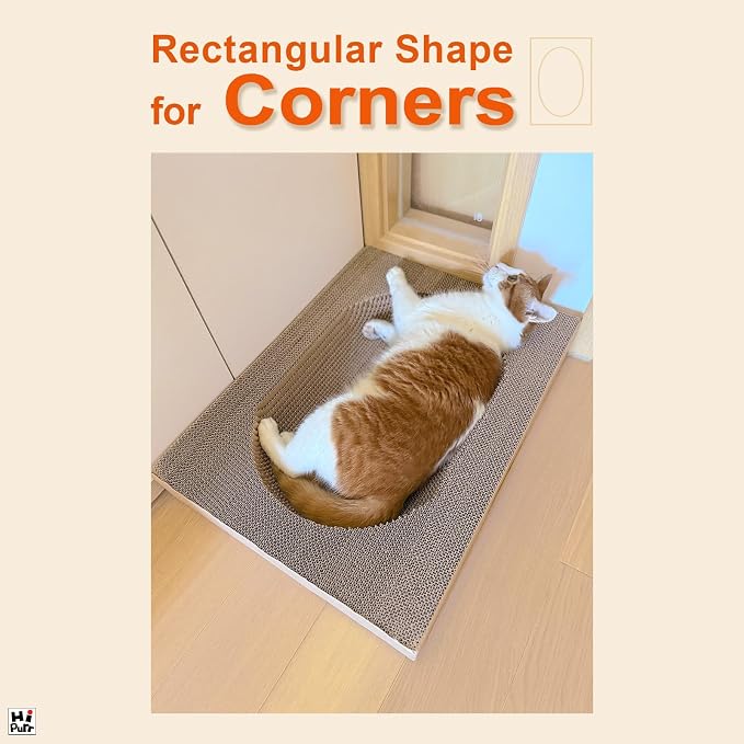 Large Cat Scratcher Bed with Oval Curved Nesting Design, Sink-Inspired Shape, Rectangular Edges for Easy Cleaning, Corrugated Cardboard with Kraft Paper, for Indoor Cats