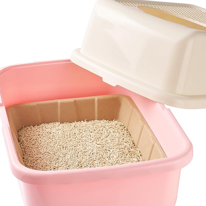 Vealind Disposable Litter Boxes for Cats Cardboard Cat Litter Trays Cat Travel Toilet Litter Pan Liners Kitty and Small Animals Leakproof Litter Box (5 Pack)