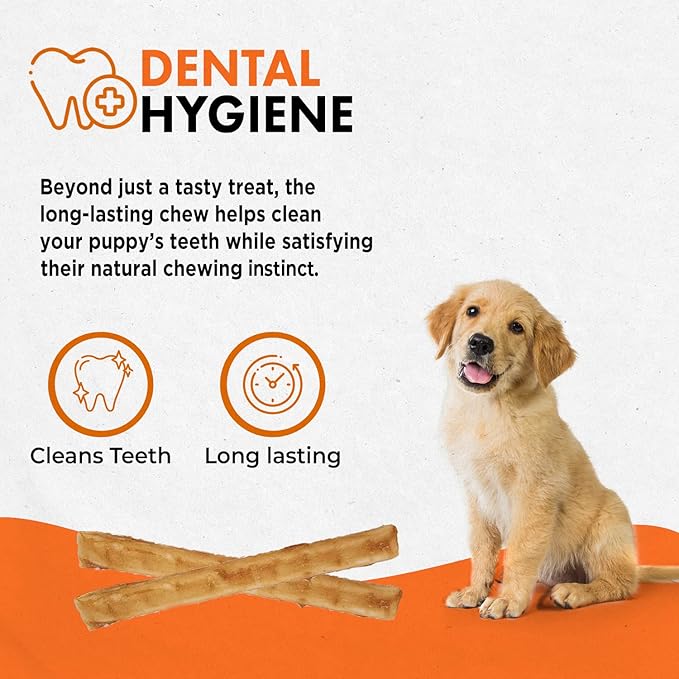Canine Naturals Puppy Chicken and Rice Chew - Rawhide Free Puppy Treats - Made with USA Chicken - All-Natural & Easily Digestible of 5-Inch Sticks for Puppies,(Pack of 20)