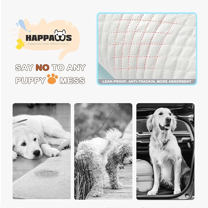 Pee Pads for Dogs, Multi-Sized Puppy Pads, 5-Layer Leak-Proof Dog Pads, 30*30inches 300 Count Wee Wee Pads for Dogs, Disposable Strong Absorption Pads for Cats Doggie Rabbits