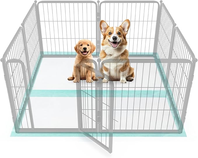 FXW XXL Puppy Pee Pads for Dogs 51x29 inch 100 Count, 5 Layer Super Absorbent & Leak Proof-Thickened Disposable Potty Training Pad, Fits 24" H 6/8 Panel FXW Playpen-Green (Playpen not Included)